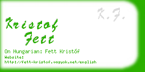 kristof fett business card